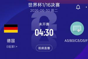 德国淘汰赛可能对手：日荷瑞典F组第3名 韩国波黑苏格兰D3