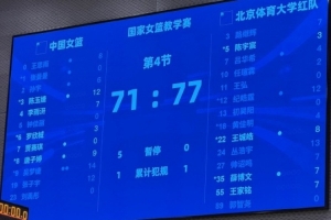 中国女篮热身赛败给北体大男篮，吴梦婕表现突出