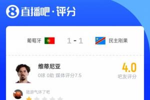 维蒂尼亚触球次数达134次最多，吧友表示不满：安全球大师，身价1.4亿过高